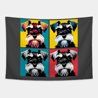 Pop Retro Miniature Schnauzer Art - Cute Puppy Tapestry