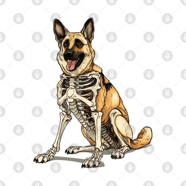 Skeleton German Shepherd Dog by Chromatic Fusion Studio