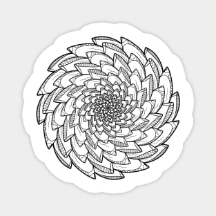 Floral Spiral Mandala Line Art Magnet