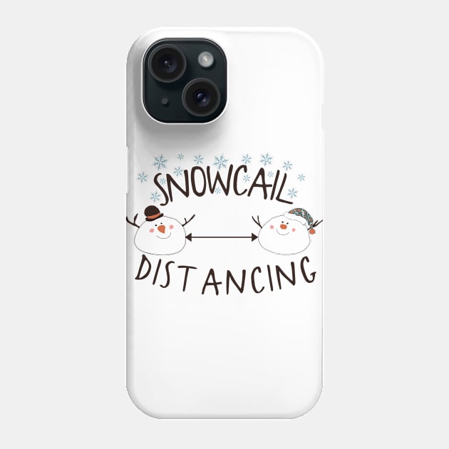 snowcial distancing funny snowman Phone Case by Hloosh