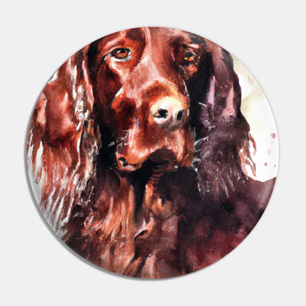 Watercolor Irish Setter - Dog Lovers Pin by Edd Paint Something