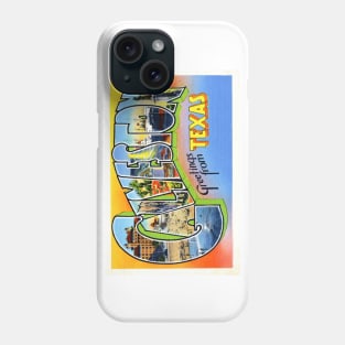 Greetings from Galveston, Texas - Vintage Large Letter Postcard Phone Case