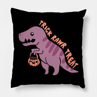Trick rawr treat a funny T rex ready for halloween Pillow