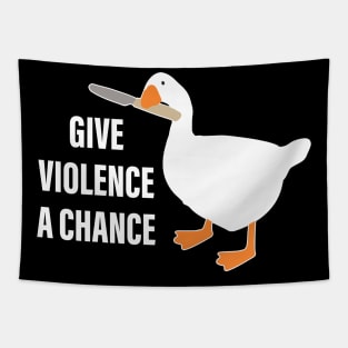 Give Violence A Chance Knife Goose Sarcasm Saying Tapestry