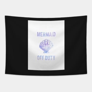 Mermaid Off Duty - Purple Seashell White Background Tapestry