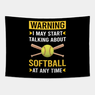 Warning Softball Tapestry