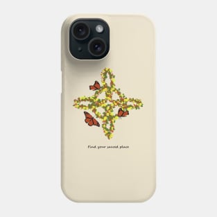 Witch's Knot Symbol Flower Butterflies Phone Case