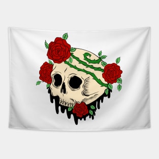 Skull Roses Tapestry