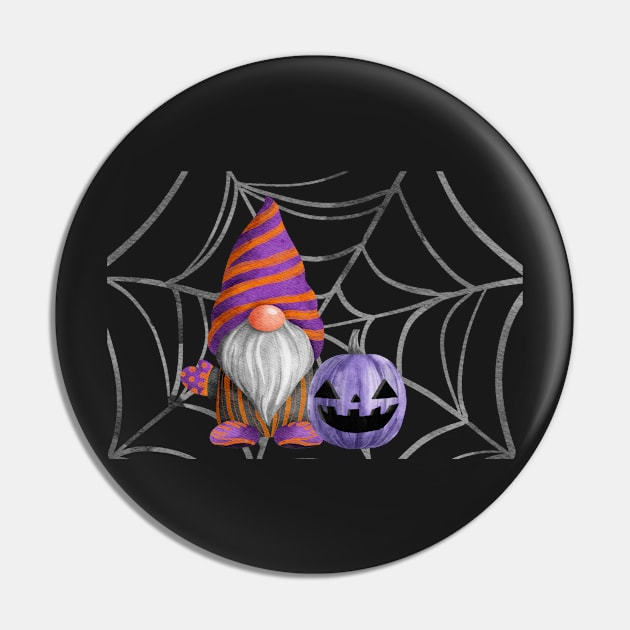 Halloween Gnome with Purple Pumpkin Pin by 2CreativeNomads