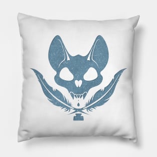 Monogram of Edgar Allan Poe / blue vintage Pillow