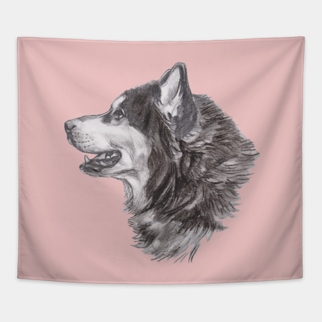 Classic Siberian Husky Dog Profile Drawing Siberian Husky Tapisserie Teepublic Fr Just follow along with us, and if we go to fast you can always pause the video. teepublic