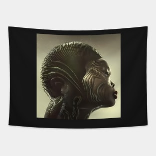 Cosmic Queen: Afrofuturistic Art T-Shirt Tapestry