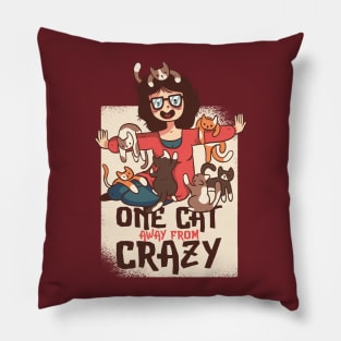 One Cat away from Crazy Pillow