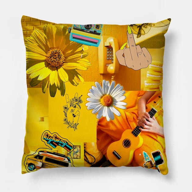 Be Yellow Pillow by Vintage Dream