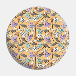 Mixed Spooky Confetti - Halloween Pattern - Pastel Colors Pin