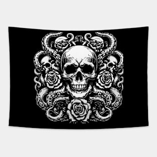 kraken skull design Tapestry