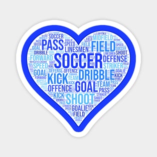 Soccer Heart Blue Magnet