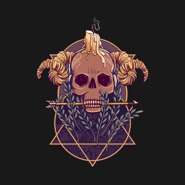 Candle on Skull by asitha