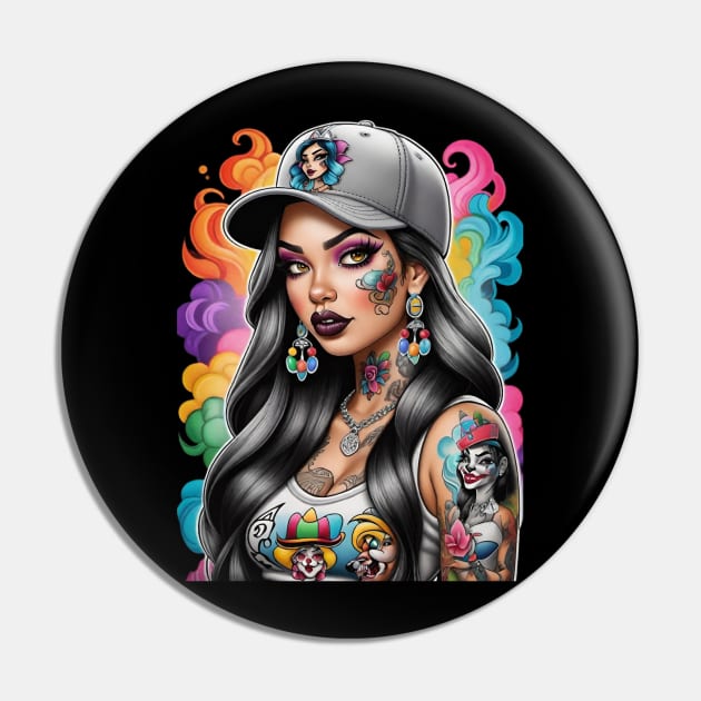 Chicana Style Pin by Absinthe Society 