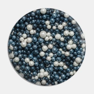 Black, White and Silver Sprinkle Spheres Candy Photograph Pin