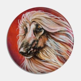 Masked Red Afghan Hound Pin