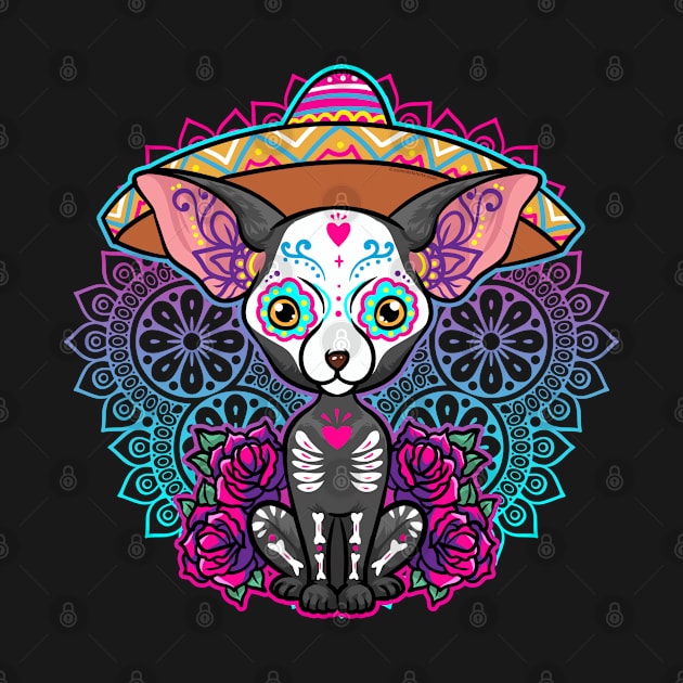 Day of the Dead Chihuahua Colorful Día de Los Muertos by creative