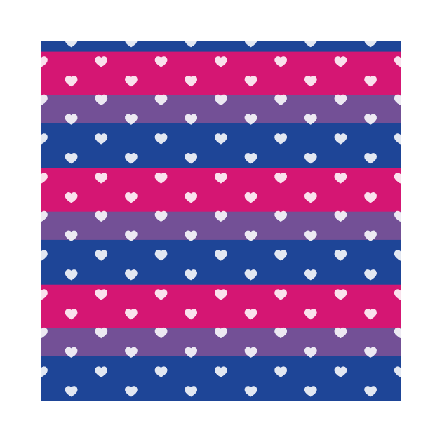 Bi Pride Bisexual Pride Colors Hearts Flag by mindeverykind