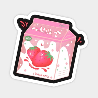 Retro 90s Japanese Kawaii Strawberry Milk Shake Carton Magnet