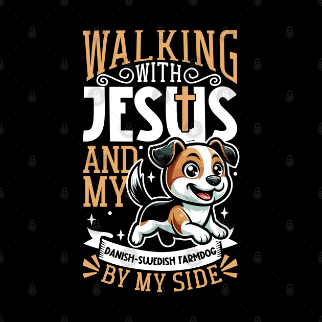 Jesus and dog - Danish–Swedish Farmdog by Modern Medieval Design