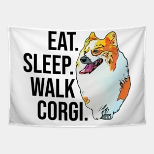 Eat Sleep Walk Corgi Tapestry