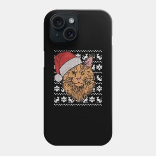 XMAS Maine Coon - knitted effect ugly Christmas Phone Case