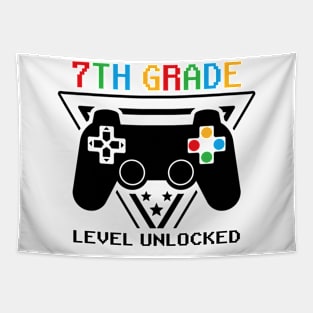 7th Grade Level Unlocked First Day of School Video Gamer Tapestry