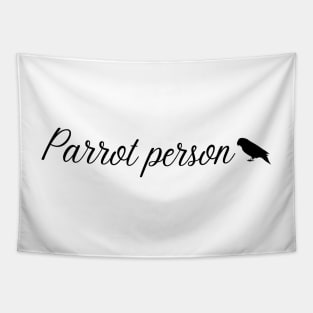 parrot person mom quote black Tapestry