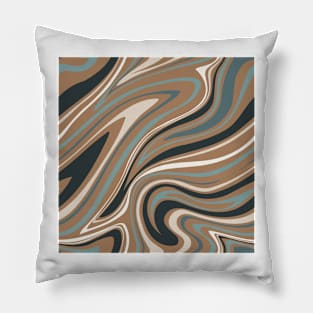 Groovy Swirling Liquid Pattern - Wet Sand Pillow