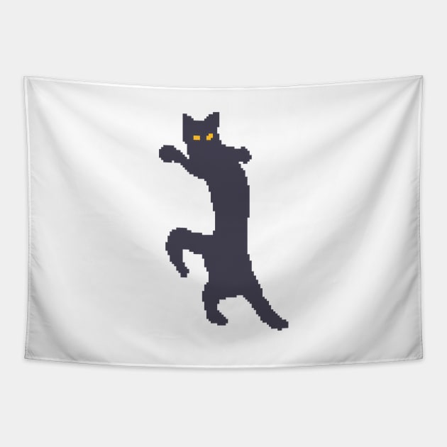 Funny Cat Meme Pixel Art Cat Tapestry TeePublic