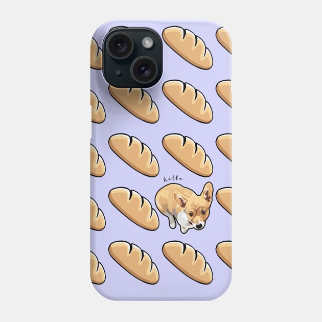 Corgi and Bread Loaf Phone Case by MaplewoodMerch