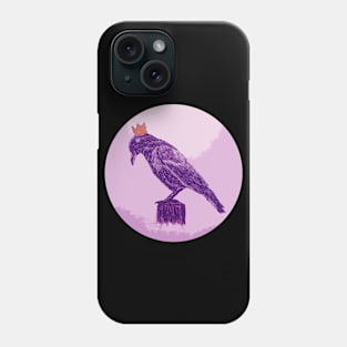 Crowned Crow Purple Phone Case