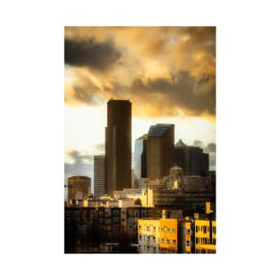 Seattle cloudy golden hour skyline T-Shirt