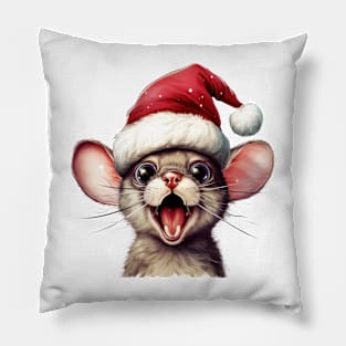 Funny Christmas Mouse Face Pillow