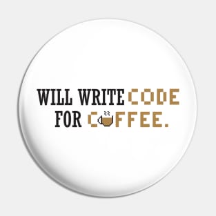 write code for coffee Pin