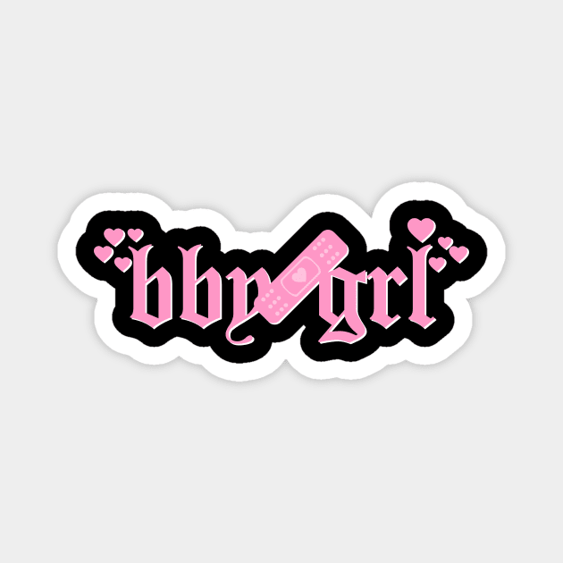 bby grl (pink & white) Magnet by Graograman