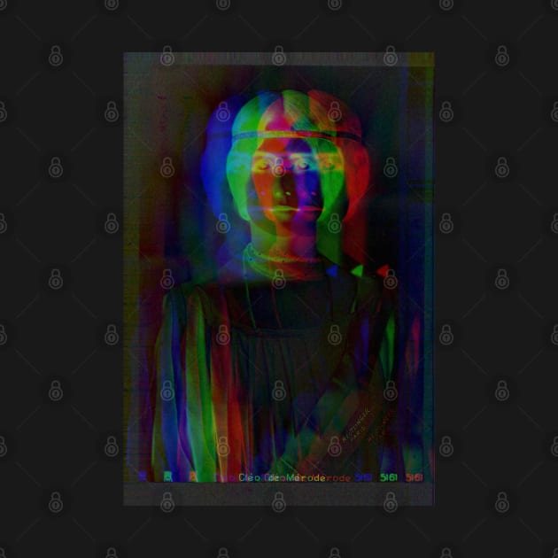 Dramabite Glitch art colourful rainbow woman portrait by dramabite