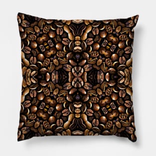 Brown Roasted Coffee Beans Pattern 6 Pillow