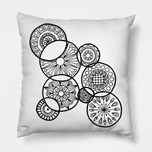 Abstract Mixed Mandala Circles Pillow