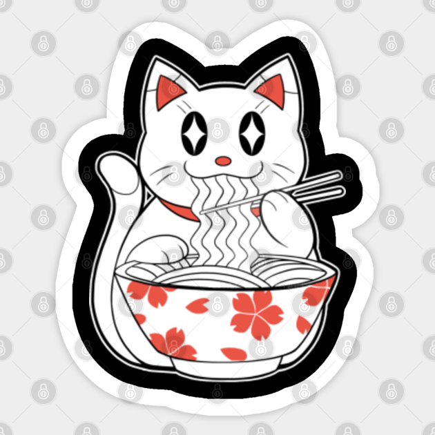 Kawaii Neko Ramen Cute Ramen Cat Japanese Noodle Funny Anime Kawaii Neko Ramen Cute Ramen Cat Japane Sticker Teepublic Everyone exited for the weekend? teepublic