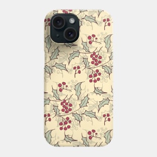 Holly berry Christmas pattern design Phone Case