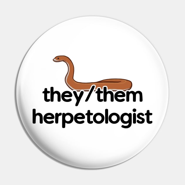 They/Them Herpetologist - Snake Design Pin by Nellephant Designs