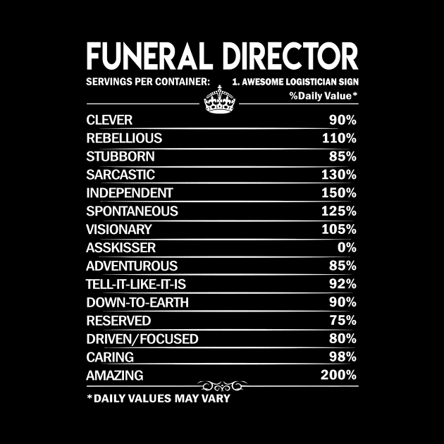 Funeral Director T Shirt - Funeral Director Factors Daily Gift Item Tee by Jolly358