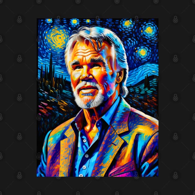 Kenny Rogers in starry night by FUN GOGH