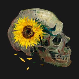 Van Gogh Skull with Sunflower T-Shirt